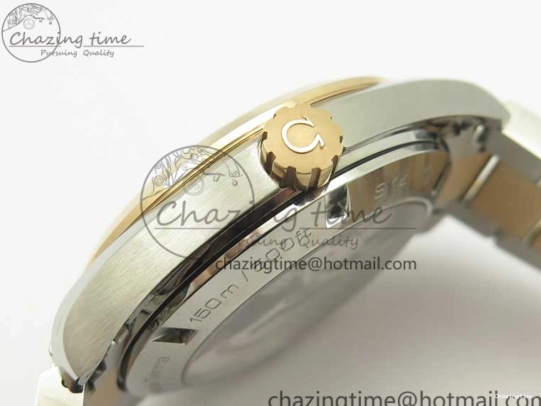 0511 Aqua Terra 150M GMT SS RG VSF 1:1 Best Edition Brown Textured Dial on SS RG Bracelet A8605 Super Clone Original 8058